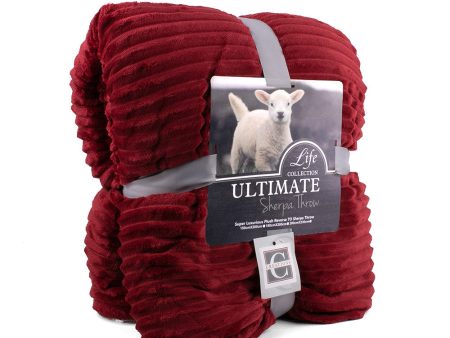 Decorative Minky throw with Sherpa Backing - Red - 79 x 91   Supply