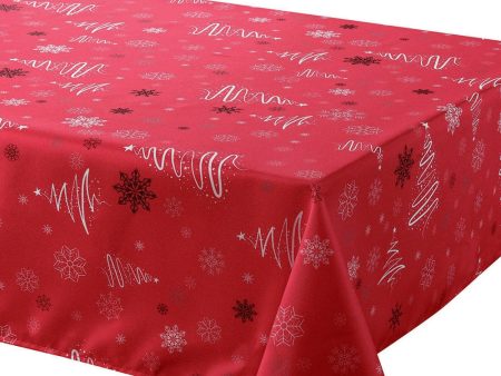 Tablecloth - Fancy Xmas Trees - Red Online