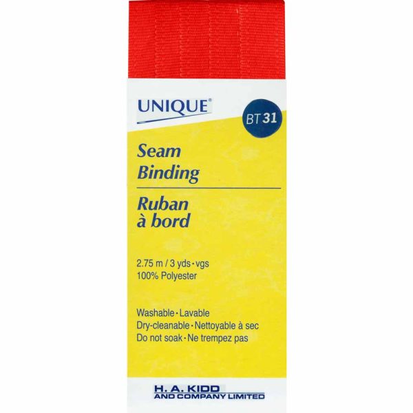 UNIQUE Seam Bind 2.75m Scarlet 300 Hot on Sale