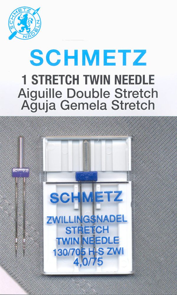 SCHMETZ stretch twin needles -  75 11 - 4.0mm carded 1 piece Online Sale