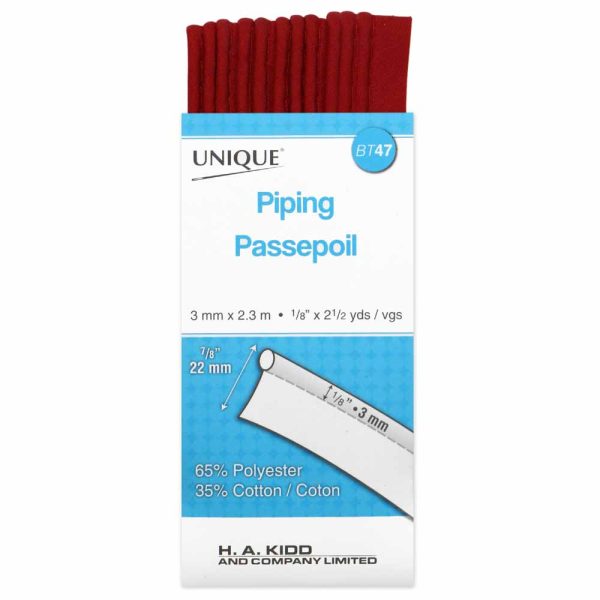 UNIQUE Cord Piping 2.3m Scarlet 300 Hot on Sale