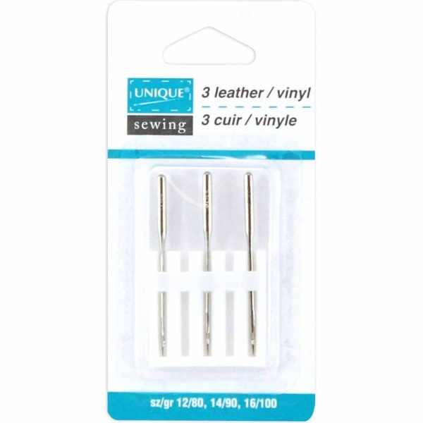 UNIQUE SEWING Leather Needles Asst. - 80 12, 90 14, 100 16 - 3 count Discount