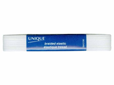 UNIQUE Braided Elastic 19mm x 1.2m - White For Discount