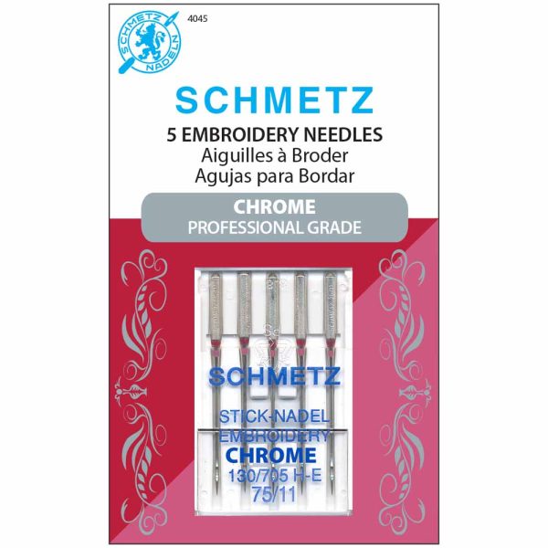 SCHMETZ #4045 Chrome Embroidery - 75 11 - 5 needles Online Sale