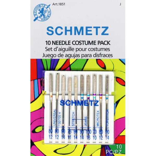 SCHMETZ #1851 Costume Needles Pack Carded - Assorted - 10 count Hot on Sale