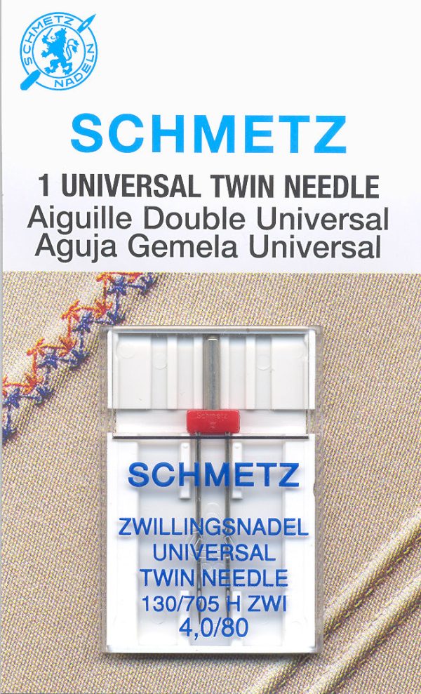 SCHMETZ twin needles - 80 12 - 4.0mm carded 1 piece For Sale