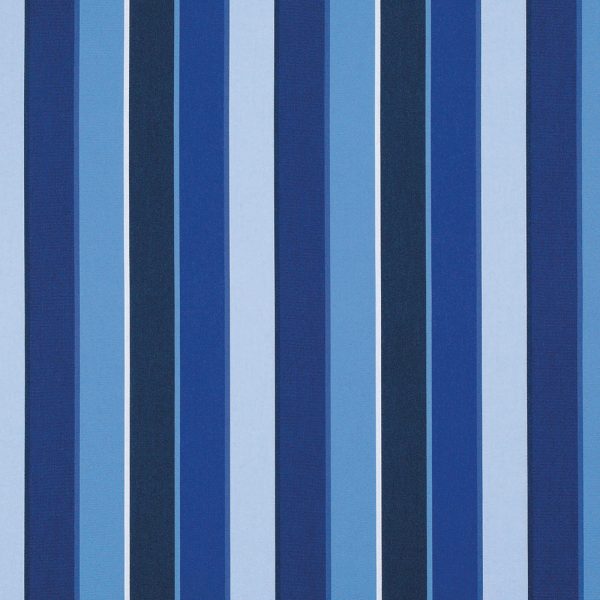 9 x 9 inch Home decor fabric Swatch - Sunbrella Furniture Stripe Milano 56080-0000 Cobalt Hot on Sale