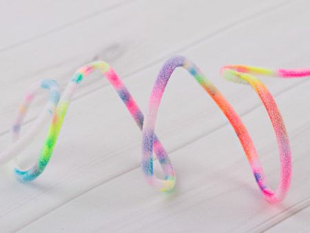 3mm Knitted Tie Dye Elastic - Multicolour Cheap