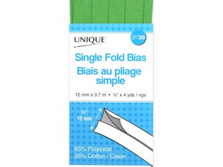 UNIQUE - Single Fold Bias Tape - 13mm x 3.7m - Lime Green Fashion