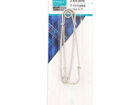 UNIQUE SEWING Kilt Pin Silver - 75mm (3 ) - 2pcs Fashion