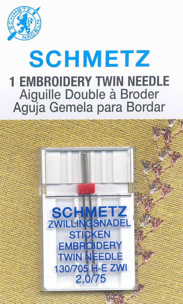 SCHMETZ embroidery twin needles - 75 11 - 2.0mm carded 1 piece For Discount