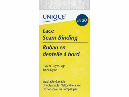 UNIQUE Lace Seam Bind 2.75mWhite 000 Discount