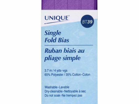 UNIQUE - Single Fold Bias Tape - 13mm x 3.7m - Purple Online Sale