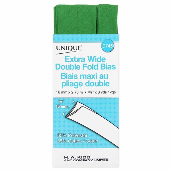 UNIQUE - Extra Wide Double Fold Bias Tape - 15mm x 2.75m - Lime Green Discount