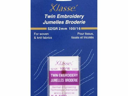 KLASSE´ Twin Needle Embroidery Carded - Size 100 16 - 2mm Supply