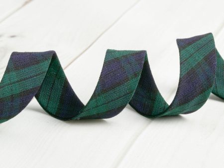 Tartan Double Fold Bias Tape - Black Watch For Cheap