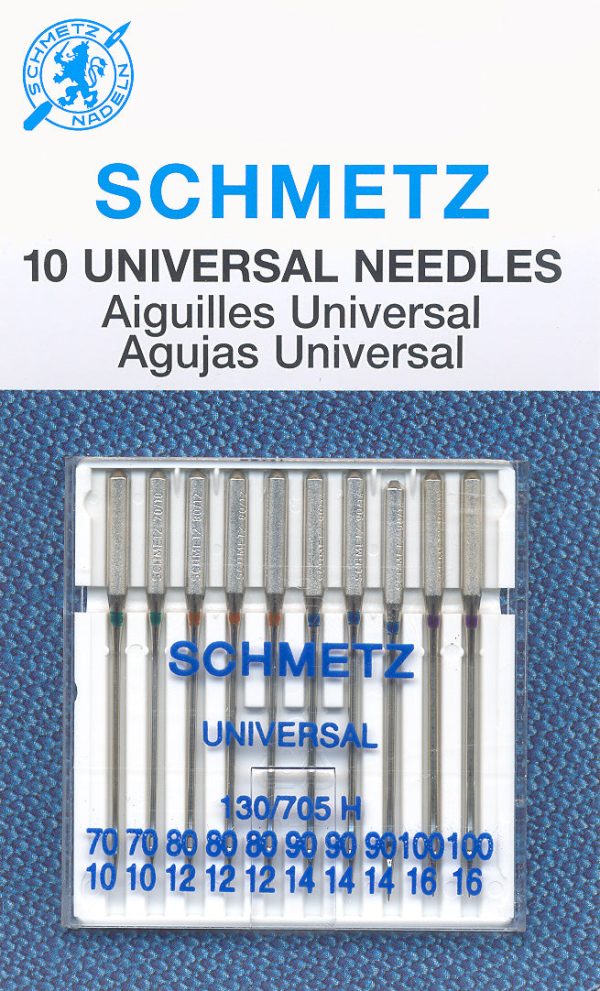 SCHMETZ universal needles - assorted 70-100 carded 10 pieces Online now