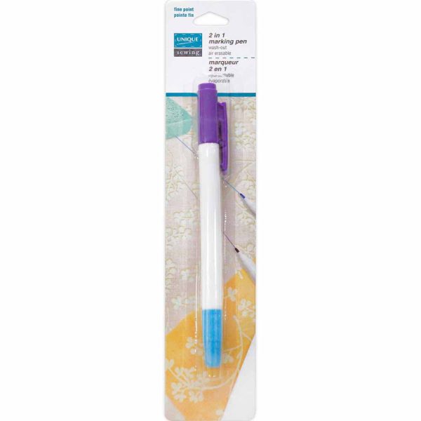 UNIQUE SEWING 2-in-1 Dual-Tip Wash-out Air Erasable Marking Pen - Fine Supply