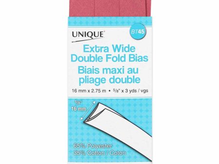 UNIQUE Extra Wide Double Fold Bias Tape 15mm x 2.75m - Rose Cheap