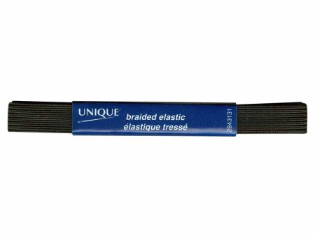 UNIQUE Braided Elastic 13mm x 1.5m - Black Online