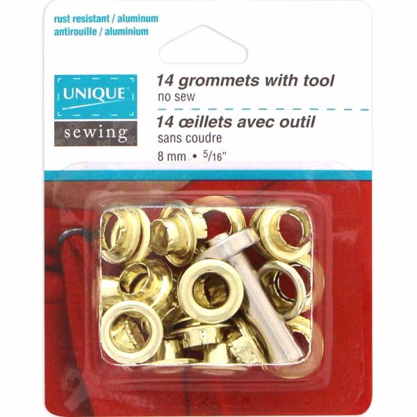 UNIQUE SEWING Grommets Gold - 8mm (¼ ) - 14 pcs Sale