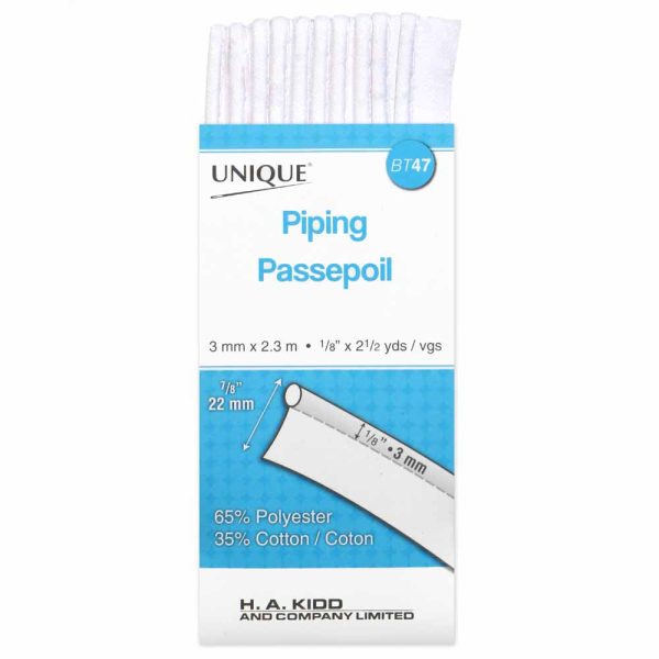 UNIQUE Cord Piping 2.3mWhite 000 Fashion